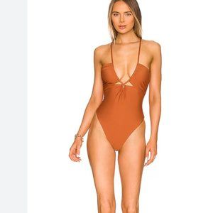LPA REVOLVE RUST COLOR ONE PIECE SWIMSUIT NWT